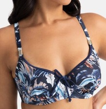 DORINA Tasmania Bikini-Oberteil mit Bügel Microfaser tropisch blau orange weiß