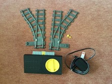 Lego Eisenbahn Transformator + Netzteil aus Set 4548 9V Train Trafo + 2 Weichen