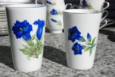 2 Porzellanbecher Plankenhammer Bavaria und FN Waldenshof mit Alpen Enzian