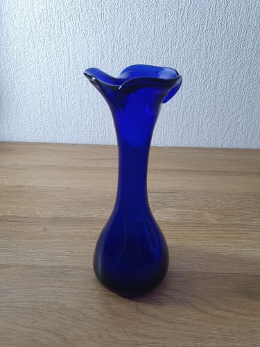 Vintage glasvase kobaltblau - vintage,