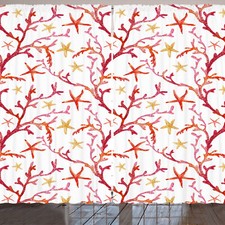 Nautisch Rustikale Gardine Korallen Krabben Muscheln Meer