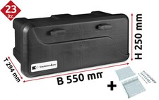 LKW Staukasten Staubox Kunststoff  B 550 x H 250 x T 294 mm Blackit 2 mit Halter