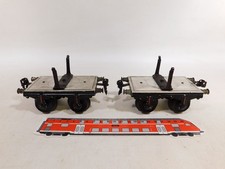 2x Märklin Spur 1 Drehschemelwagen 2. WAHL Güterwagen Blech #DW393-1