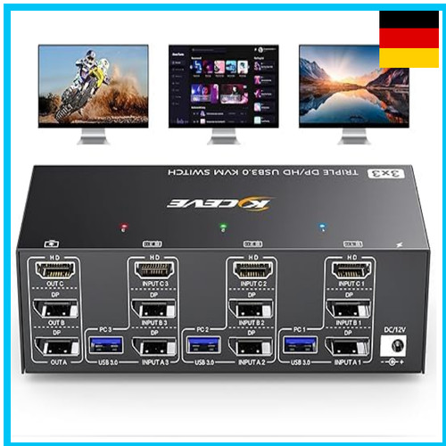 Kvm switch triple monitor pc - switch,
