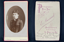 Amiaud, La Roche-sur-Yon, Porträt einer Frau/Familie Auguste Borget Vintage cdv a