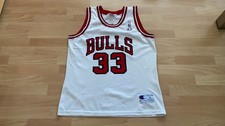 Scottie Pippen 90s Trikot L #33 Chicago Bulls Champion Weiss