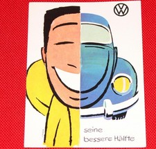 orig VW Werbe Postkarte 1960 m Käfer Ovali split beetle Karmann Ghia okrasa 32
