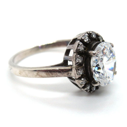 Diamonique entourage ring - entourage, aus