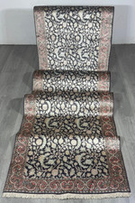 Kaschmir SEIDE GEREINIGT Orientteppich Perserteppich  Teppich 284cm x91cm G0192