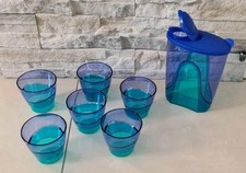 Tupperware Eleganzia Kanne 1,6 L Getränke Saft  im Set mit 6 Bechern 290ml