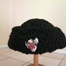  Persianer Pillbox Hut Schwarz