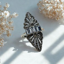 Jugendstil Ring 925 Silber