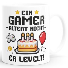 Kaffee-Tasse Ein Gamer altert