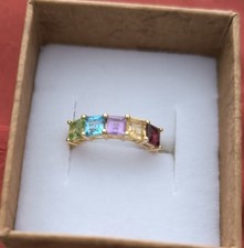Bezaubernder Damenring, 925/SILBER vergoldet mit tollen Edelsteinen, Gr. 53