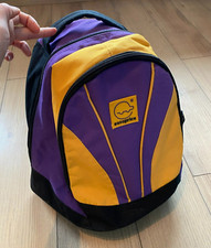 Autoprice Rucksack Reise lila gelb schwarz 2 Fächer gepolstert Kontrast Tasche