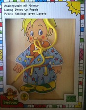  Holzspielzeug beeboo Anziehpuzzle mit Schnur Qualität ab 18 Monate 