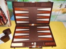 Backgammon Koffer Kunstleder Hartung Vintage große Ausführung (46cm),Neuwertig !