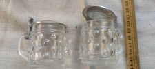 2 Schnaps Bierkrüge mit Zinn-Deckel, neuwertig, BMF