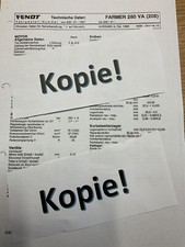 Fendt Farmer 280 VA (208), Technische Daten, 1996, Einstelldaten, Kopie