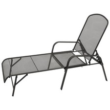 Gartenliege Sonnenliege Liege CLASSIC Streckmetall anthrazit Armlehnen, 2. WAHL