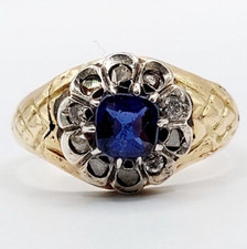 Antiker Ring 18k Gold blauer