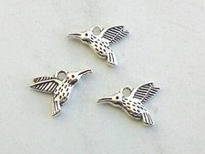 5x Anhänger Kolibri 12x17mm Charms Vogel Metallperlen Schmuck Deko Basteln
