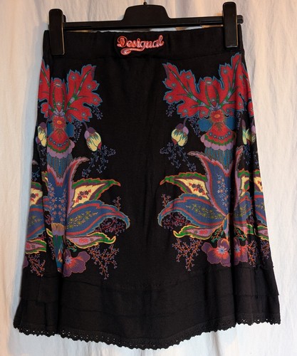 Desigual rock schwarz blumen - rock,