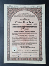 4,5 % Pfandbrief Deutsche Hypothekenbank 500 RM November 1939 Weimar