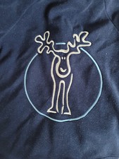 Elkline Damen Fleecejacke  Elchstickerei,Kapuze, blau Gr. 38, sehr gut