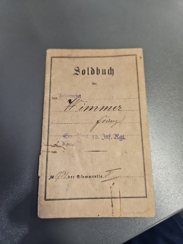 Soldbuch seite von ersten - soldbuch,