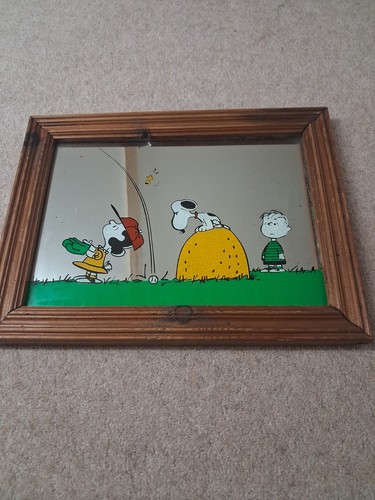 Snoopy spiegelrahmen holz - spiegelrahmen,