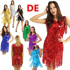 DE Damen Pailletten Tanzkleid