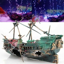 Shipwreck Schiffswrack Aquarium Deko Fisch Tank Ornament Harz Boot Zubehör  Y9H8