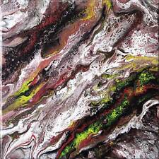Acrylbild Original Fluid Painting Abstrakt 40x40 cm Kunst Gemälde Jannys ART