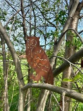 Gartenstecker Eule Kautz Metall Rost Gartendeko Edelrost rostige Deko Garten