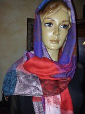 Schal- XXL - Baumwolle- 70 cm breit mit Fransen - 1,80 cm lang