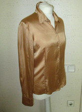 bluse langarm seidenbluse gold kupfer glanz bluse rene lezard M 38-40 NP 139