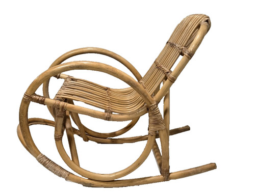 Vintage rattan schaukelstuhl - vintage,