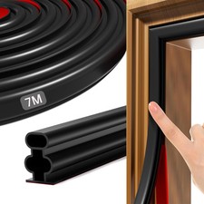 Zugluftstopper Dichtungsstreifen Ersatz 275 Zoll/7 m selbstklebend 7 m, schwarz 