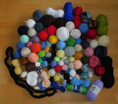 1kg woll und garnreste - woll-,