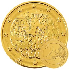 2 Euro Münze Deutschland 2019 Mauerfall 24 Karat vergoldet mit Kapsel