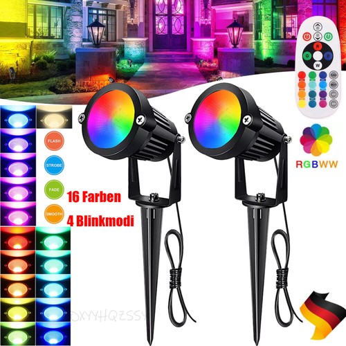 2er rgb led gartenstrahler mit - rgb,