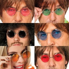 Brille Hippie 60er 70er John, runde Gläser, versch. Farben, Kostümbrille Party