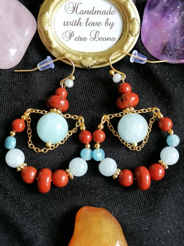 Hoop ohrringe roter jaspis - hoop-ohrringe, +