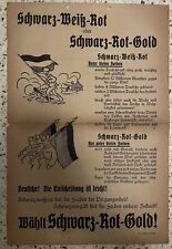 Plakat Reichsbanner Schwarz Rot Gold 1924 Original SPD