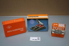 Trocken Klebepresse und Trockenklebestreifen und AGFA F8S Klebepresse Konvolut 