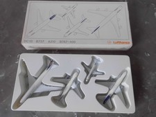 LUFTHANSA MODELLE 1:600 AIRBUS A 310 BOEING 737 BOEING 747-400 DC-10 SCHABAK OVP