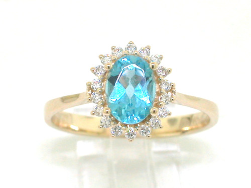 Blautopas ring 585 - ring, gelbgold