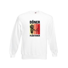 Döner Flüsterer | Retro | Imbiss | Kebap Sweatshirt Weiß