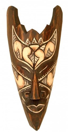 Maske bemalt holz - bemalt, holz-maske